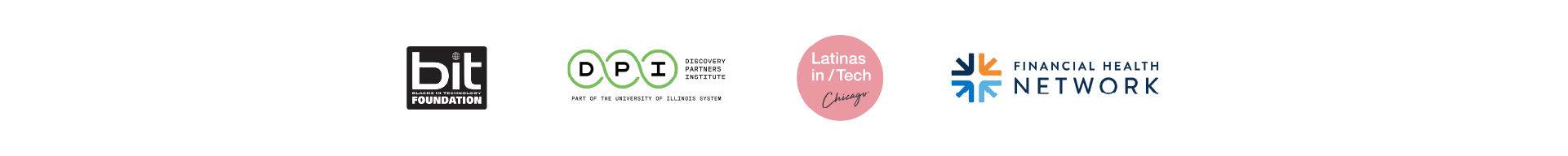Logos of Latinas in Tech, DPI & Blacks in Tech